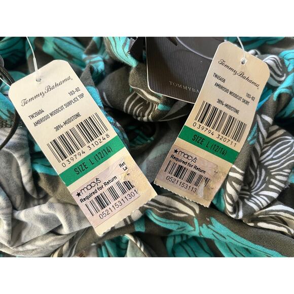 NWT Tommy Bahama 2 Pc Women’s Sz Large Multicolor Floral Skirt & Sleeveless Top - Picture 9 of 12